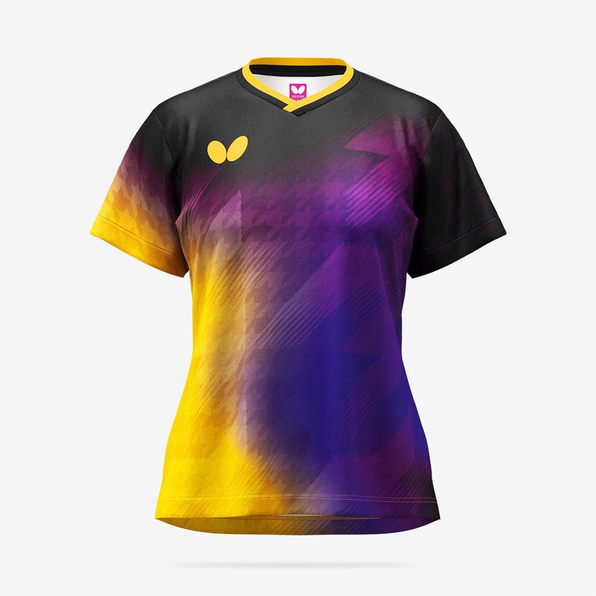 Butterfly Selasia Lady Shirt - Purple-Yellow - Front